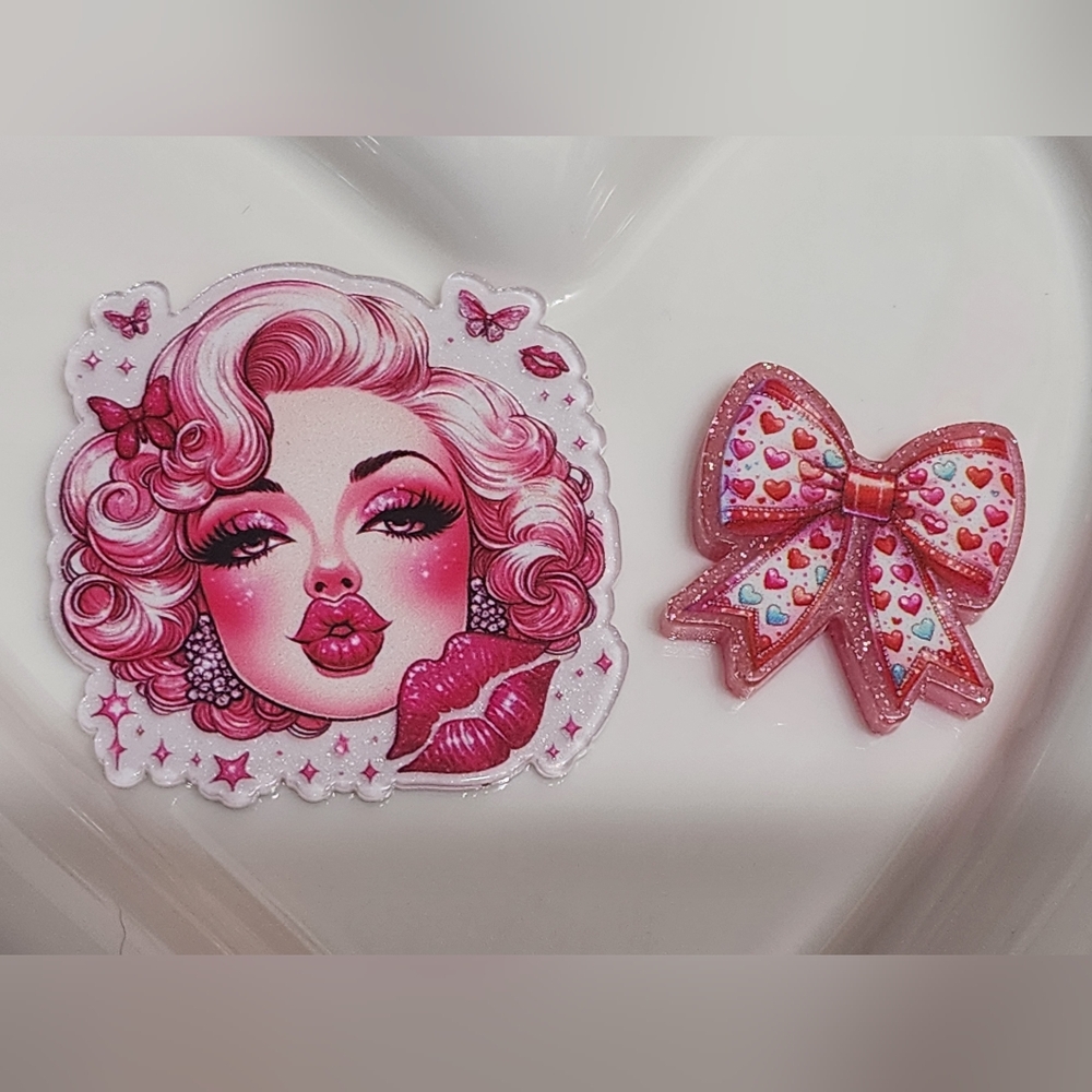 Flatback Beads Icon Valentine‎ Crafts Keychain Bag Clip Magnet Hair Clip Journal